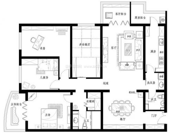 120平米8万 经典田园风格家居图片 平台图