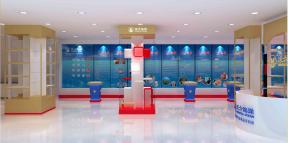 店面裝修設(shè)計 門面設(shè)計 商場專柜 吊頂燈 射燈 白色地磚 展示柜 紅色踢腳線 墻面設(shè)計 背景畫 