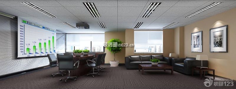 东城区富华大厦办公室245平米现代风格装修效果图