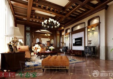 湖南省汝城自建别墅480平米别墅美式风格装修效果图