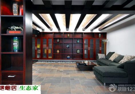 湖南省郴州独栋别墅340平米别墅中式风格装修效果图