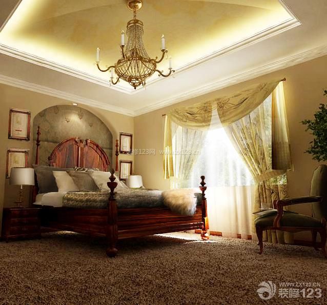 家裝美式裝修風(fēng)格床頭背景墻設(shè)計圖