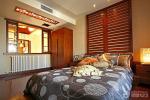 东南亚风格卧室床头木质背景墙图片