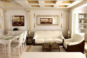 白色地砖 美式现代客厅