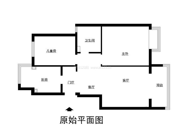 90平米二居戶型圖