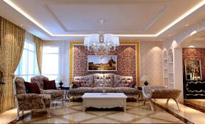 欧式室内装潢 复式装修设计 大客厅 欧式沙发 欧式茶几 