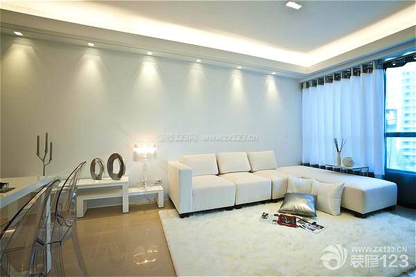 现代简约风格 家装客厅设计 转角沙发 多人沙发 地毯 浅黄色木地板 