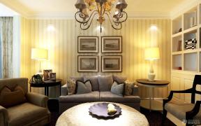 现代欧式风格 两室两厅 家装客厅设计 双人沙发 沙发椅 