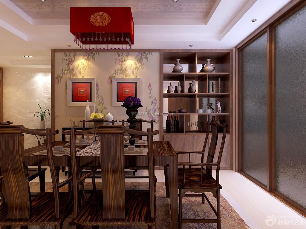 新中式三室两厅餐厅装修设计效果图
