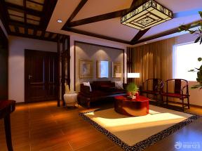 新中式风格 四室两厅 客厅装修设计 客厅墙画 沙发椅 双人沙发 