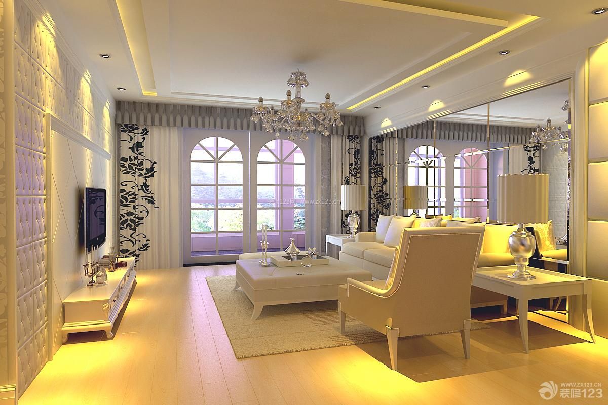 简约欧式风格 20平米客厅 客厅装修设计 沙发背景墙 