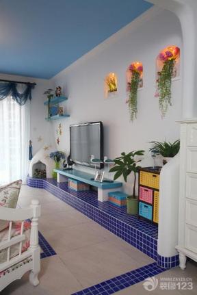 地中海风格设计 电视背景墙 客厅装饰 