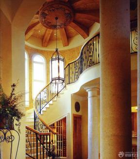 古希腊风格 混合材料楼梯 弧形梯 楼梯设计 楼梯立柱 