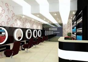现代设计风格 理发店装修设计 30平米理发店 