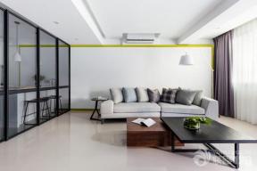 现代设计风格 现代客厅 布艺沙发 组合茶几 木质茶几 