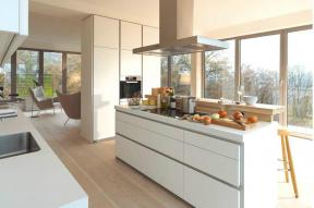 现代设计风格 开放式厨房 厨房设计 阳台厨房 90平米小户型 