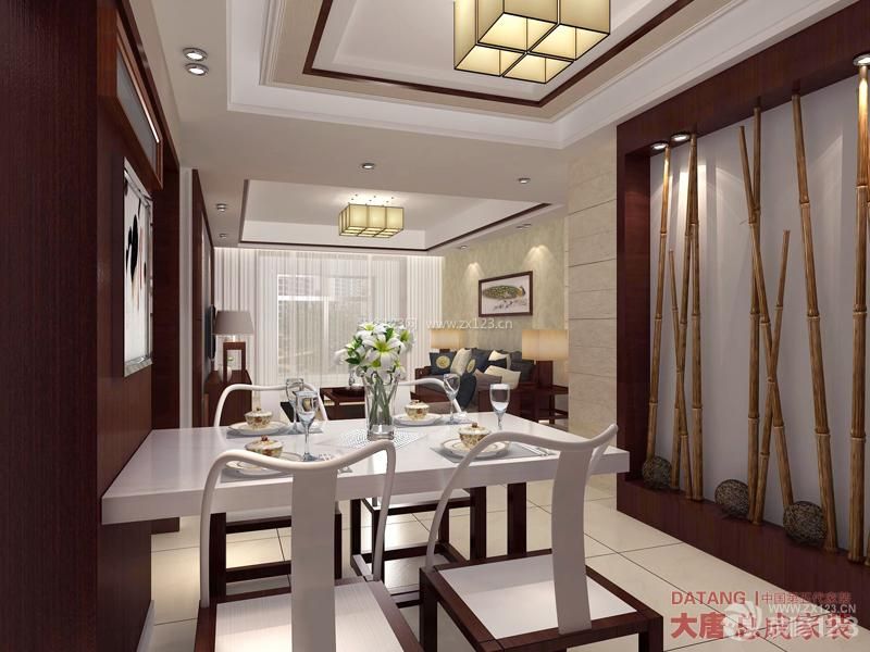 新中式三室两厅餐厅装修风格图片