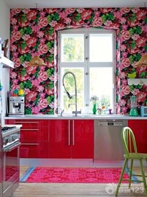 田园风格设计 厨房颜色搭配 厨房颜色 红色橱柜 厨房装修风格 