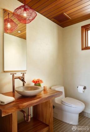 现代美式 小户型设计 洗手间 小卫生间 卫生间设计 木质吊顶  