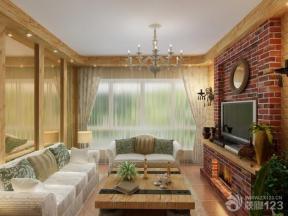 田园风格设计 长方形客厅 组合沙发 