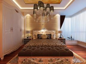 欧式室内装潢 大卧室 卧室颜色搭配 欧式吊灯 软包背景墙 