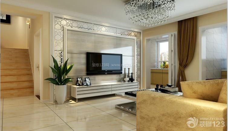 现代简约风格 电视背景墙 家居客厅装修效果图 