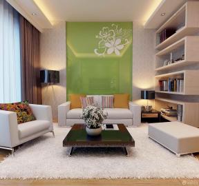 现代设计风格 三室两厅 家居客厅装修效果图 沙发背景墙 