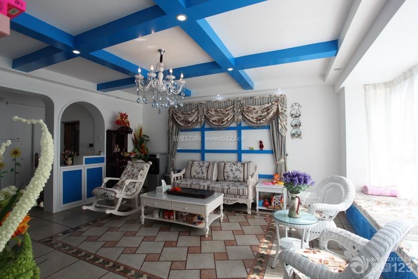 地中海风格装饰 2014家装客厅效果图 