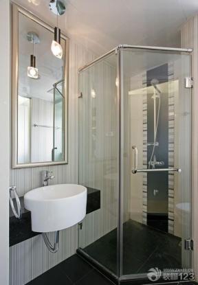 现代设计风格 玻璃淋浴间 两室一厅室内 