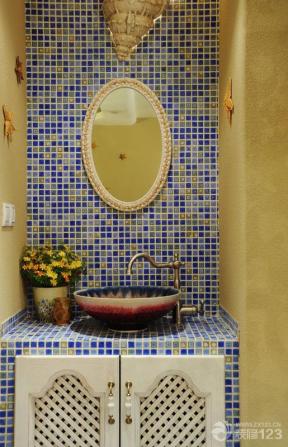 地中海风格装饰 洗手池 两居室装修效果图大全 
