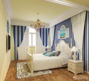 地中海风格装饰 70平米 两室一厅 主卧室设计 70小户型装修效果图 