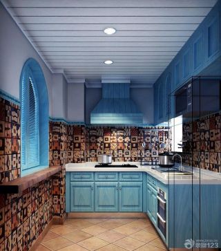 地中海式装修风格90平米两室两厅最新厨房装修效果图