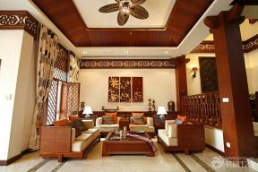 东南亚风格设计 客厅柱子装修效果图 挑高客厅装修效果图