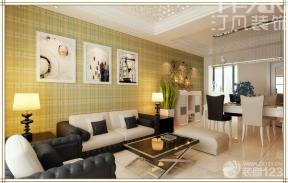 简约家装设计效果图 客厅壁纸装修效果图 沙发背景墙 