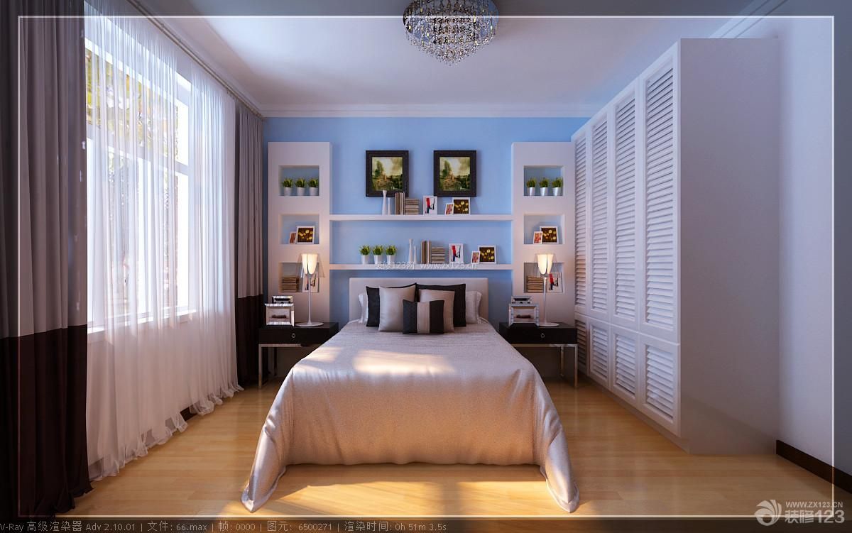 现代简约家具图片主卧室背景墙装饰效果图 