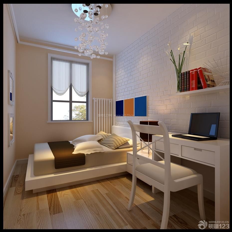 现代美式40平米一室一厅卧室装修设计效果图