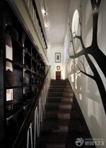 中式茶楼楼梯设计装修图片