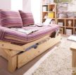 现代风格彩色条纹多功能沙发床实景图