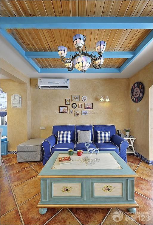 地中海风格20平米客厅家居装修实景图