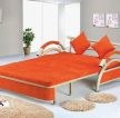 现代风格橙色小户型多功能沙发床装修图片