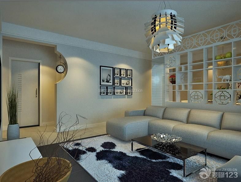 2014地中海家装客厅转角沙发装修效果图