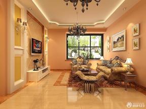 客厅装潢设计效果图 大理石地砖 欧式家装设计效果图