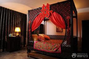 中式婚房装修 卧室装修效果图大全2014图片