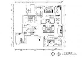 雅荷四季城150平米三居中式cad图库