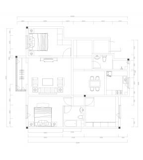 雅荷四季城150平米三居室平面图