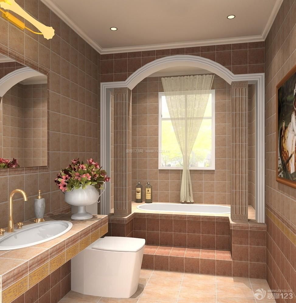 2014最新欧式卫生间瓷砖装修设计效果图片