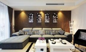 简约时尚风格 家居客厅装修效果图 转角沙发