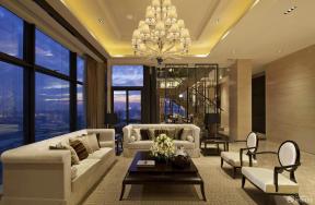新中式风格 家装客厅吊顶 艺术灯具