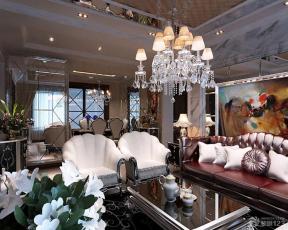 美式家装效果图 时尚客厅 组合沙发