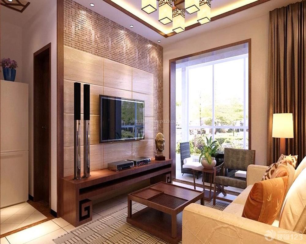 东南亚风格设计 正方形客厅 小户型装修风格 